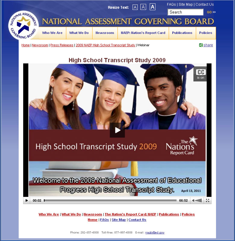 Archived NAEP High School Transcript Study Webinar