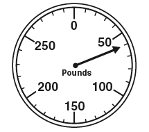 Scale showing a weight of 60 pounds