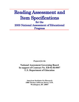 2009 Reading Framework