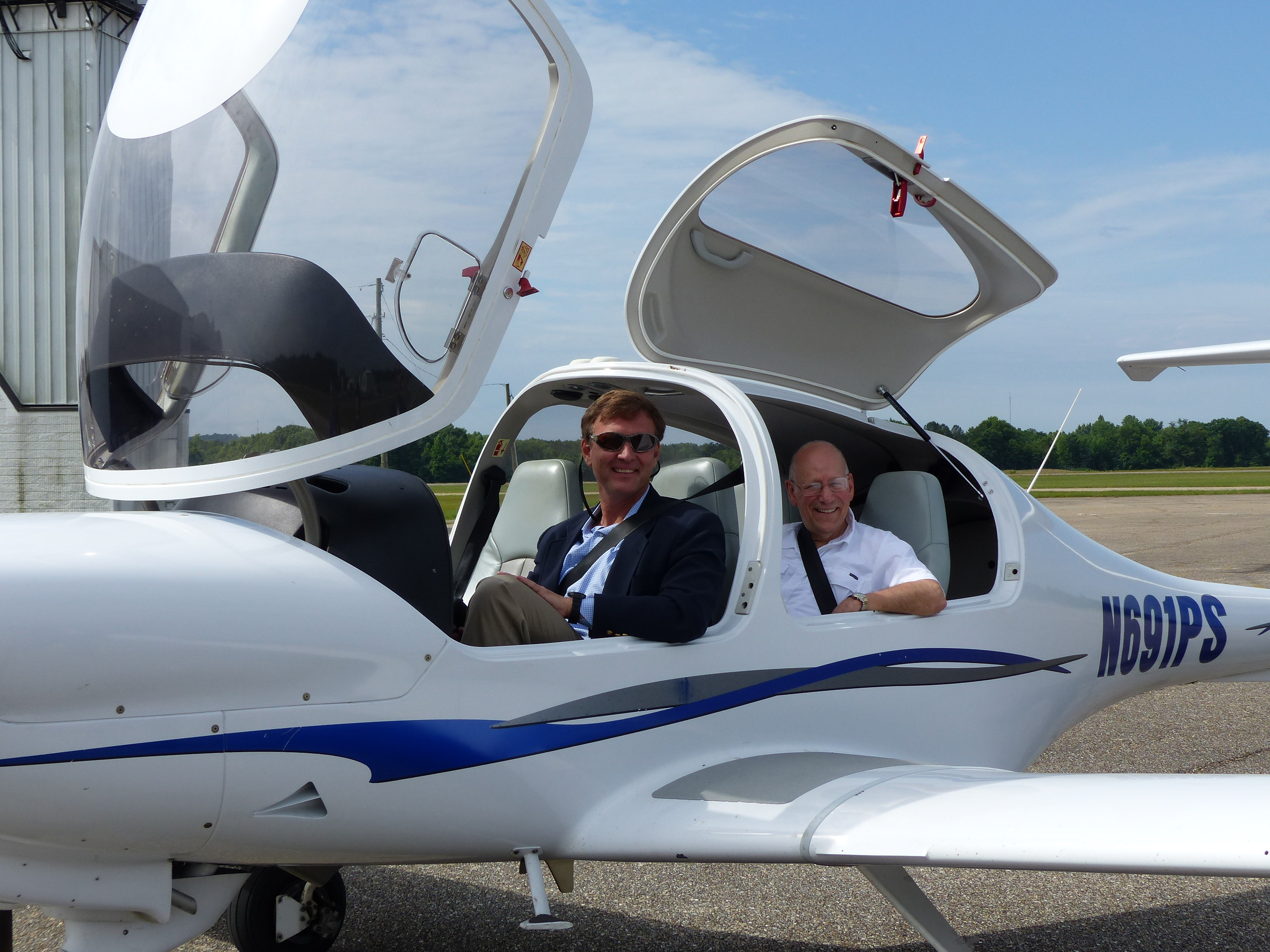two people in plane