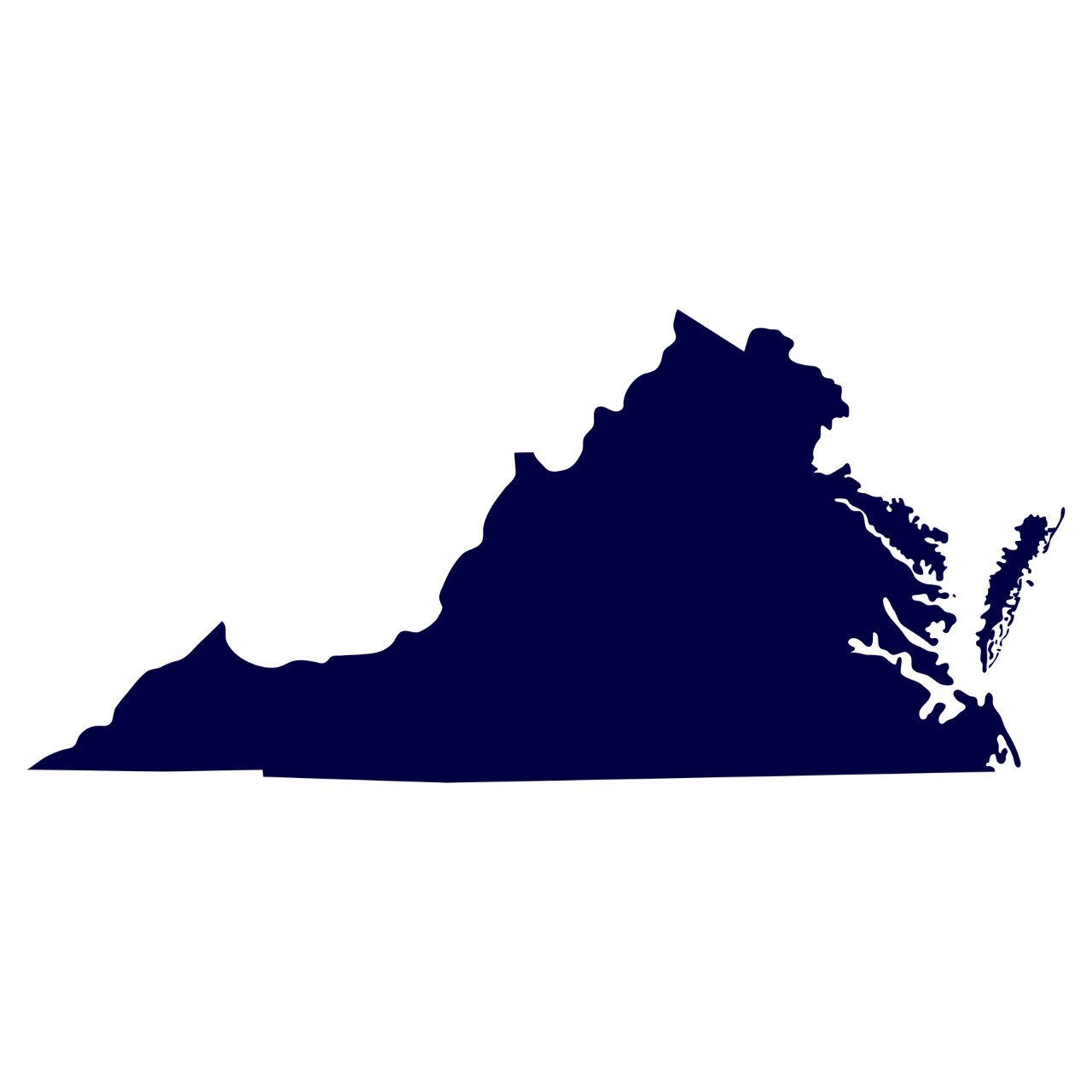 map of the U.S. state of Virginia